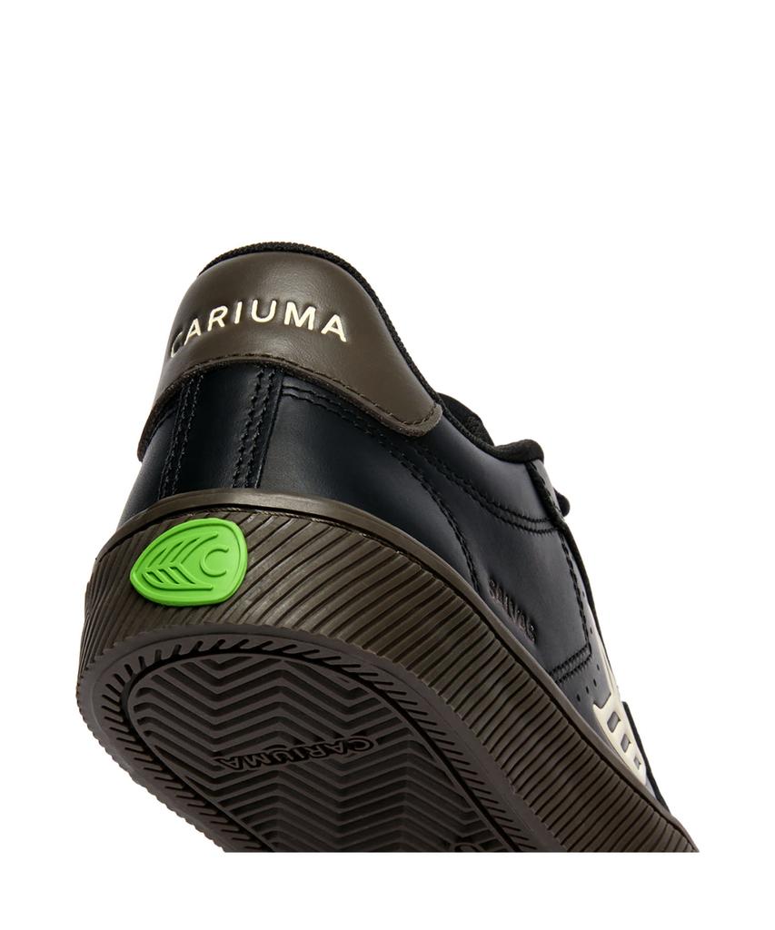 Cariuma Salvas Teak Black Leather Ivory Logo