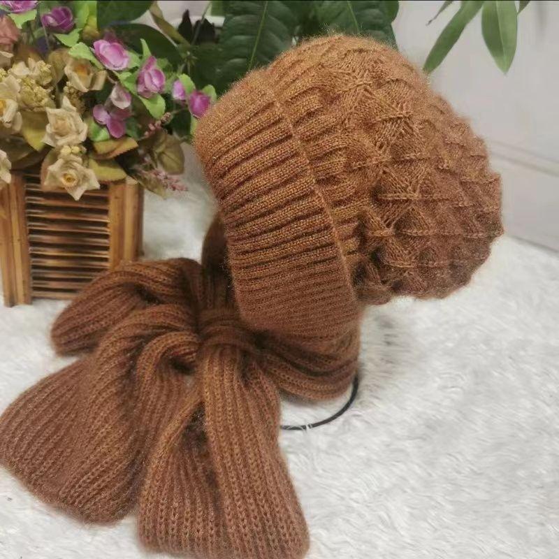 

Осень Зима Белка Шерсть Двухслойный Вязаный Флис Подкладка Вставной Узор Хвост Феникса Цельный Шарф Ветрозащитная Снежная Шапка Защита от Холода Утолщенный