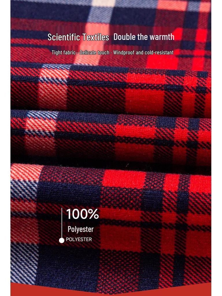 Women's Double-Sided Plaid Fleece Shirt: Warm, Velvet-Enhanced, Autumn Winter Fashion, Business Casual Style.