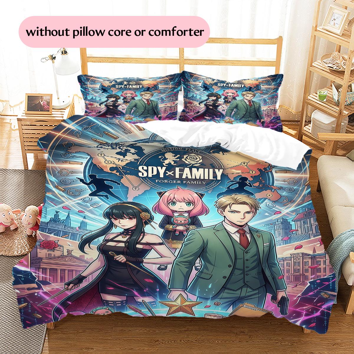 

Spy x Family Theatrical & Group Pattern Bedding Home Decoration Festival Gift (1 * duvet cover + 2 * pillowcase, without core) 135x200cm