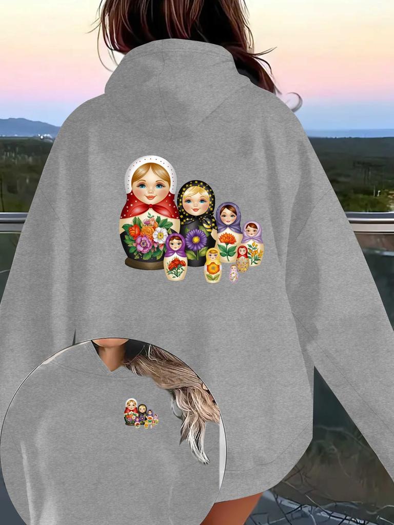 Russian Matryoshka Dolls Illustration Women's Hoodies