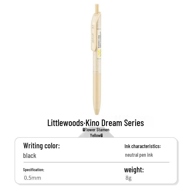 Kokuyo Eric Unisex Panda Quick-Dry Click Pen, Black 0.5 0.5mm