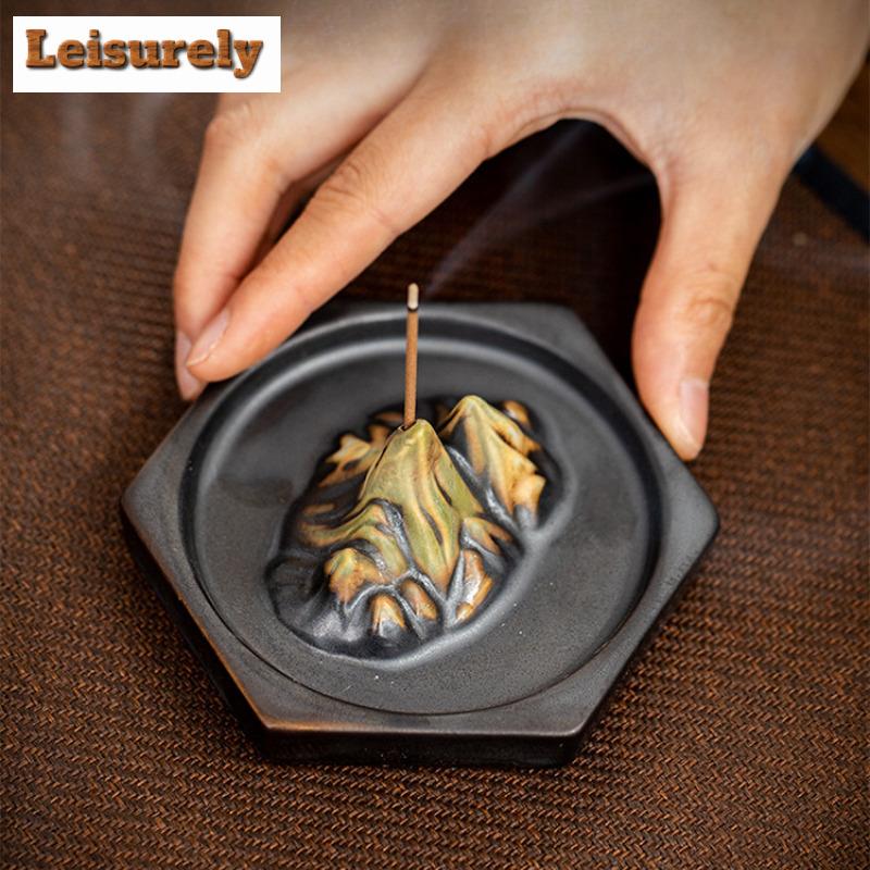 Ink-dyed Mountain Incense Holder Incense Smoke Waterfall Incense Burners Consecrate Censer Tea Items Accessories Ornaments Craft
