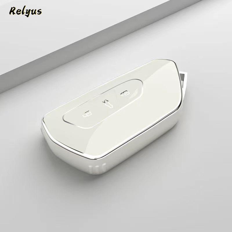 

TPU Car Key Case Cover for VW Volkseagen Golf 8 MK8 ID.3 ID.4 Cupra Formentor for Skoda Octavia A8 SEAT Leon MK4 2020 2021 серебро белый