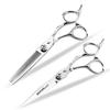 6.0" Napson Silver Hairdressing Barber Scissors: Straight, Bangs, Serrated, and Thinning Shears