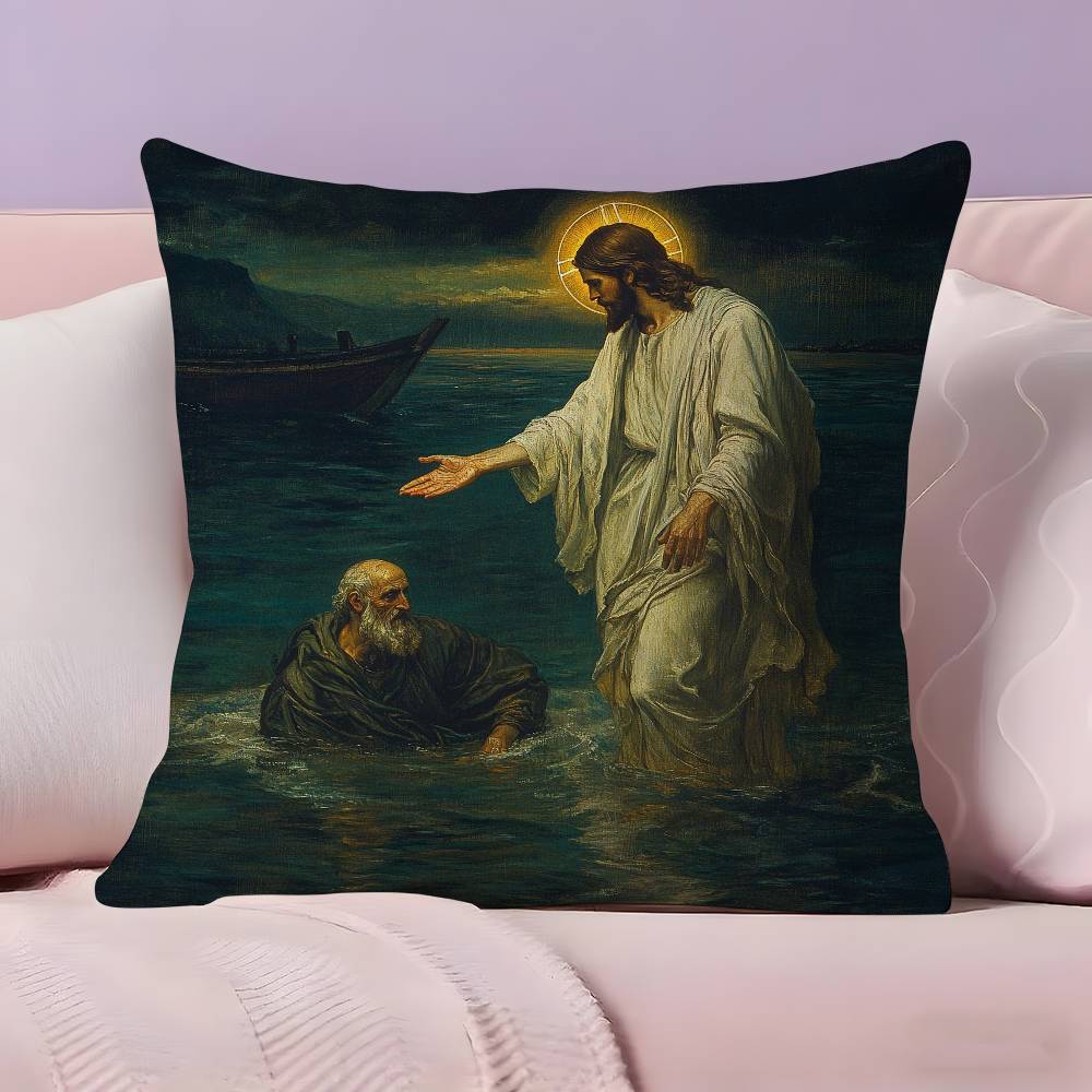 Anime J-Jesus Pillow Case Anti-dustmite Pillowcase Invisible zipper silky short plush Sofa cushion cover
