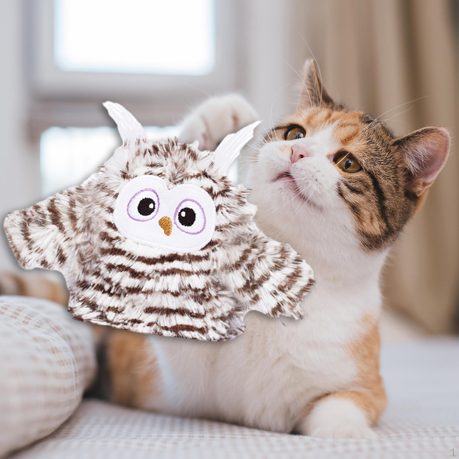 

Automatic Chirping Owl Toy Interactive Cat Pet Training Durable Touch Activated for Indoor Cats