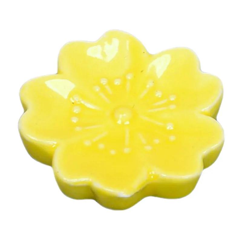 Ceramic Sakura Blossom Chopsticks Holder Colorful Spoon Fork Chopstick Rest Stand Kitchen Tool Tableware Dining Table Decoration