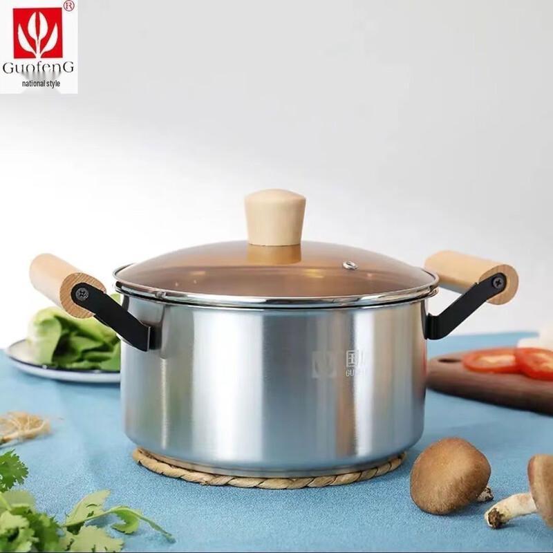 

GL 16CM Stainless Steel Milk Pot with Wooden Handle