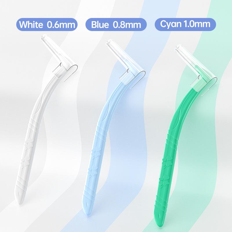 Y-Kelin L-Shaped Interdental Brush Orthodontic Soft Bristles for Gap Cleaning 10Pcs Oral Care Tool