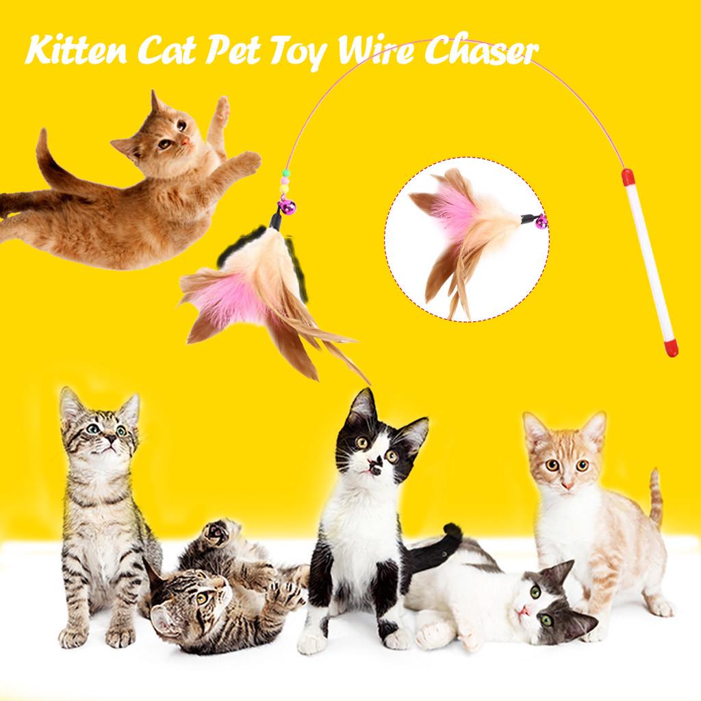 

Кошачья перьевая дразнилка с колокольчиком, волшебная палочка, удочка-дразнилка, игра, игрушки для питомцев розовый