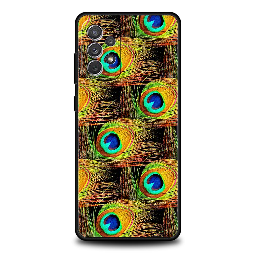

Peacock Feathers Phone Case for Samsung Galaxy A15 A14 A25 A54 A34 A51 A71 A72 A73 A32 A52 A52S A11 A21S A31 A41 5G Soft Shell for Samsung A11