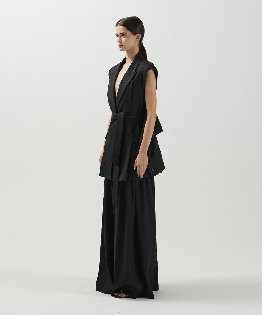 Meuameu Layered Pin Tuck Slacks