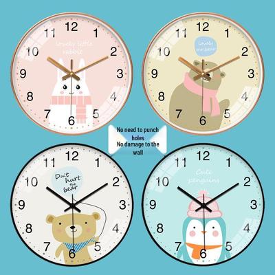 14-Inch Ultra-Quiet Creative Cartoon Wall Clock - Modern Design for Living Room