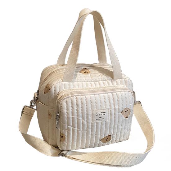 

Вышитая сумка для подгузников для мам Цветок Медведь Органайзер для детских подгузников Сумка через плечо для подгузников Bear