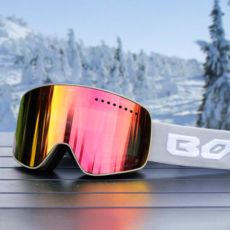 Anti-Fog Double Layer Ski Goggles - Fits Adult Helmets, Suitable for Children, Perfect for Winter Sports