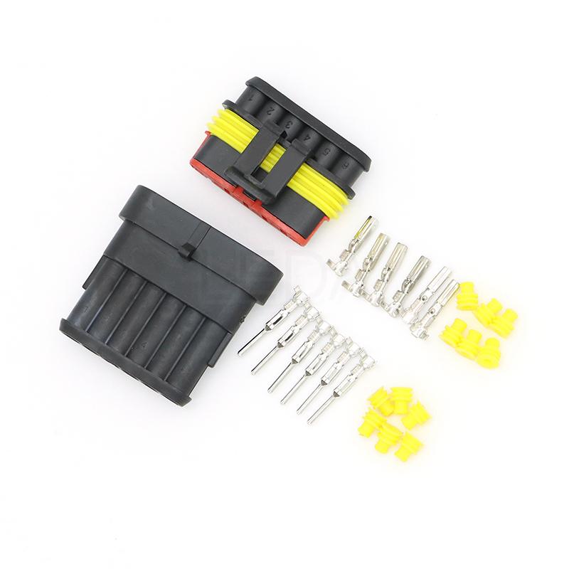 1Set 1P 2P 3P 4P 5P 6Pin AMP 1.5 Super Seal Waterproof Male Female Electrical Automotive Wire Connector Plug For Car Motorcycle