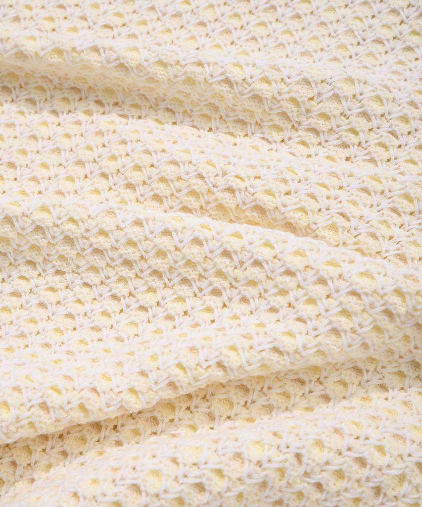 COVERNAT Multi-Texture Collar Half Knit Ivory