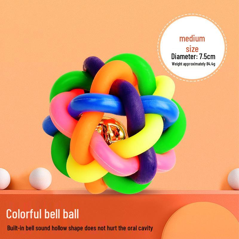 Newcomer Dog Toy: Bite-Resistant Colorful Bell Ball for Teething Puppies