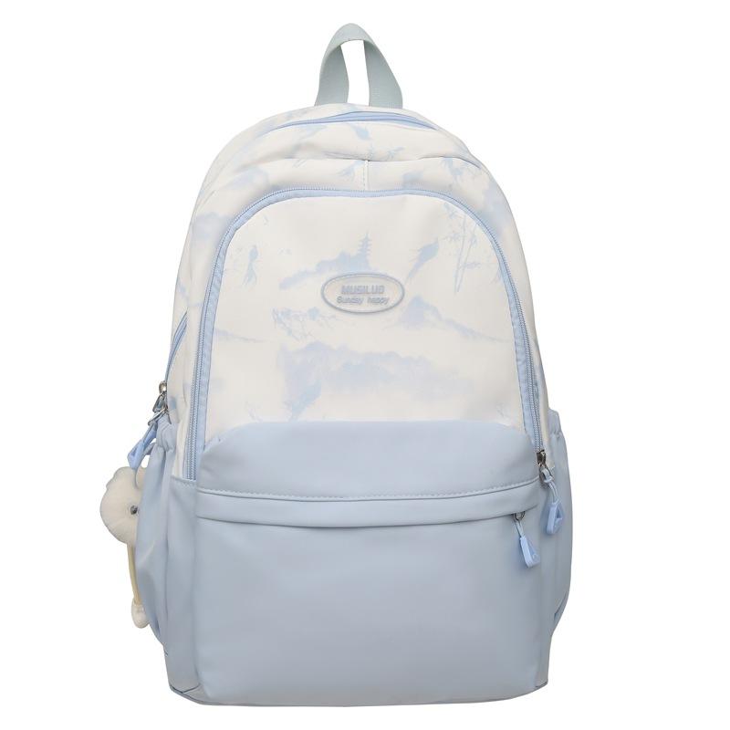 Schoolbag new fashionable small fresh backpack simple contrasting color backpack commuting Japanese students high value student schoolbag