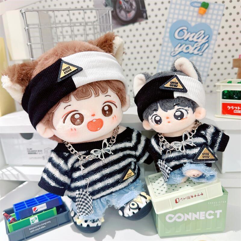Black & Frost White Sweater Pullover for 10cm-20cm Dolls - Cool Boy Style Cotton Outfit