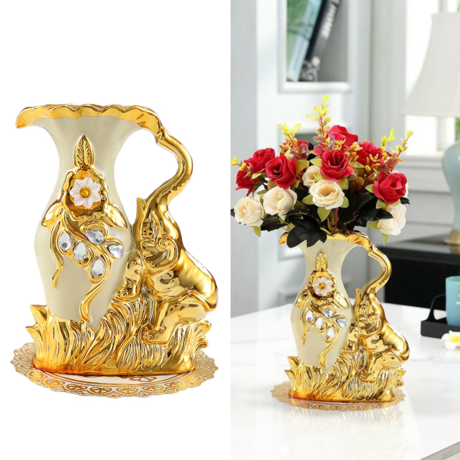 

Керамічна ваза для квітів у європейському стилі. Декор для робочого столу. Слон зліва