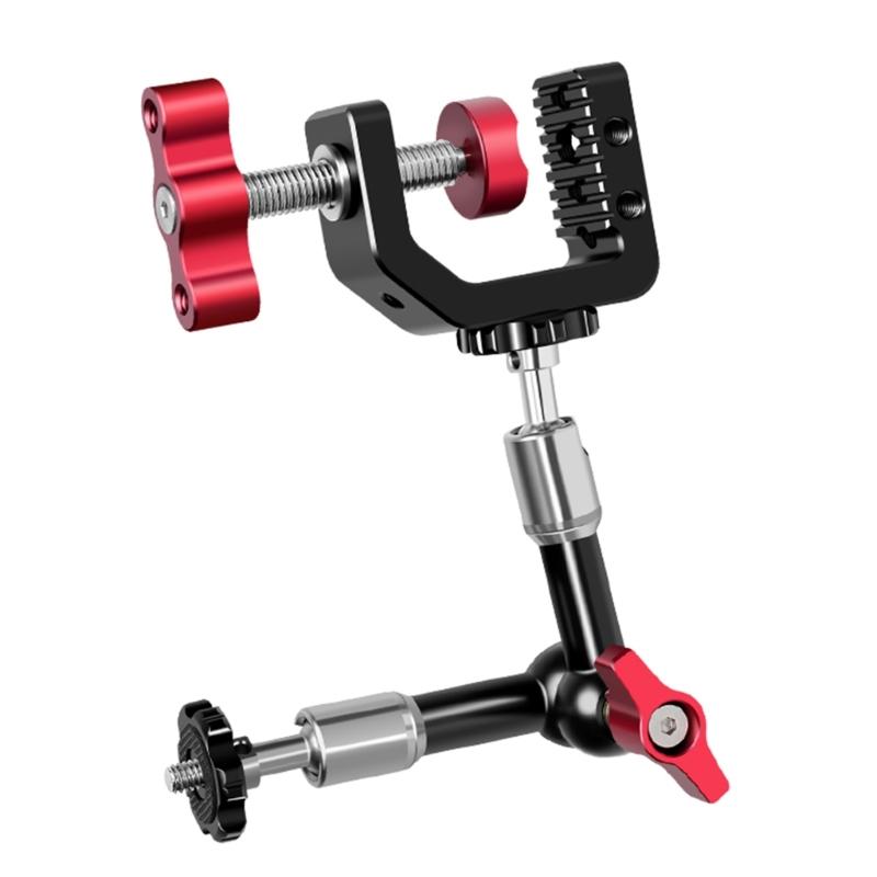 Aluminum Alloy Clamp with 1/4 3/8 Screw Holes for Stable Support of Cameras Lights in Photography Video
