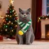 Pet-themed Color-blocked Knitted Christmas Scarf