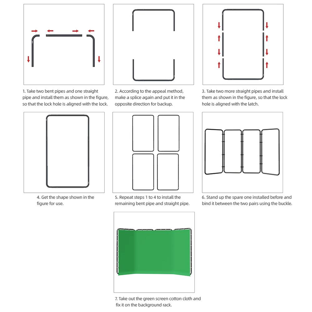 2.4x4M 7.87x13.12FT Large Collapsible Backdrop Stand Heavy Duty with Green Backdrop Green Screen Backdrop Kit with