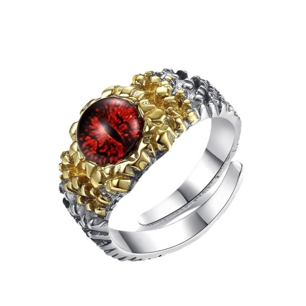 Zinc Zinc Alloy Copper Glaze Luxury Ring Pleated Devil's Eye Opening Finger Ring  Party Favors