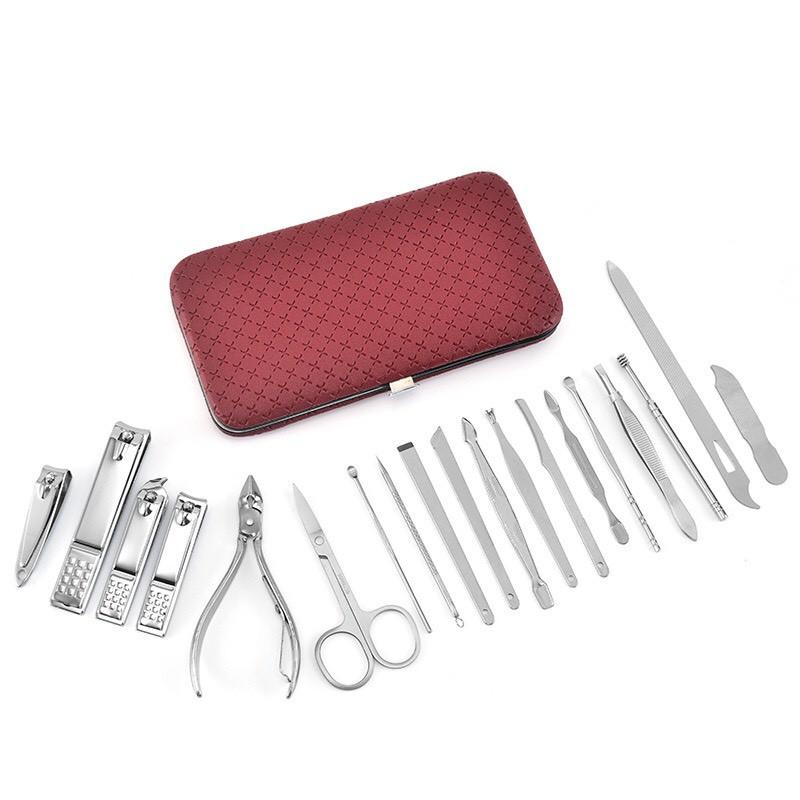 8/19Pcs Home Nail Clipper Set Large Dead Skin Pliers Diagonal Small Eyebrow Clipper With Leather Sleeve For Personal Grooming