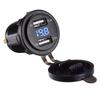 Motorcycle Dual USB Charger Socket With Blue LED Voltmeter Wire In-line 10A Fuse
