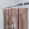 Shower Curtain With Glitter Dripping Design For Bathroom Decor Customizable Name Monogram Available