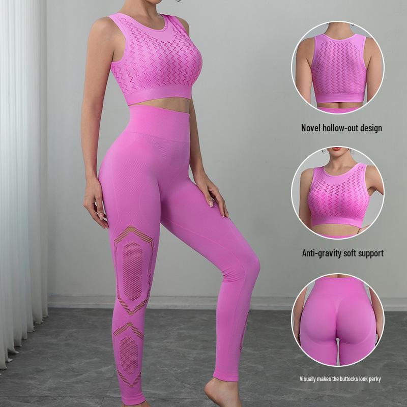Women's Seamless Sports Set: Shockproof, Sweat-Wicking, Breathable, High-Elasticity Yoga & Fitness Underwear