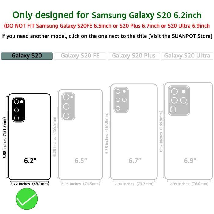 Housse - SUANPOT - Samsung Galaxy S20 - Étui portefeuille PU - Antivol RFID - 10 couleurs disponibles