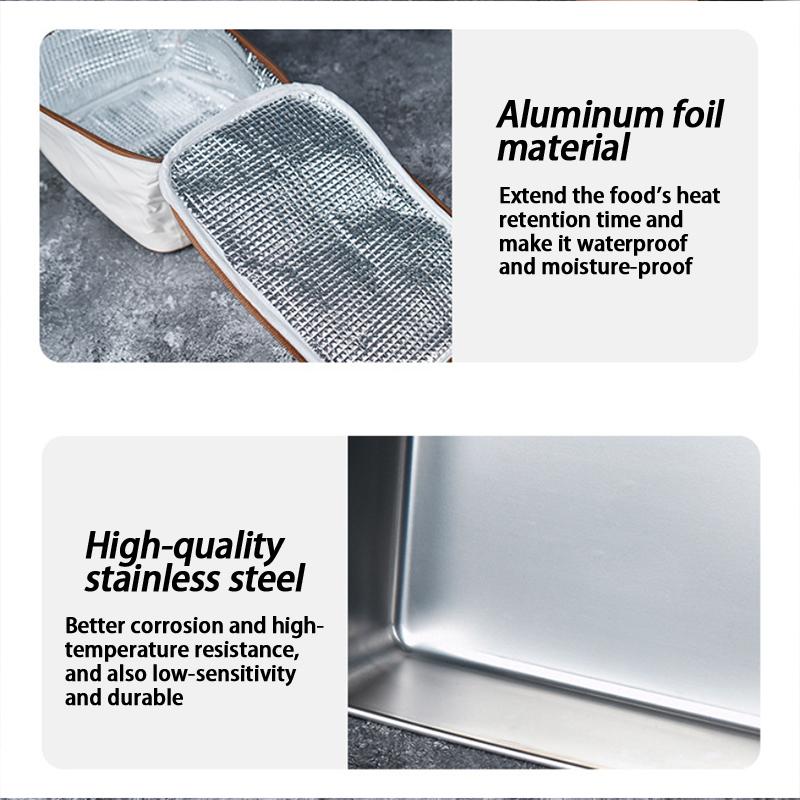 Stainless Steel Lunch Box Set With Bag Portable Sealed Insulated Lunch Box Multi-Functional Bento Box