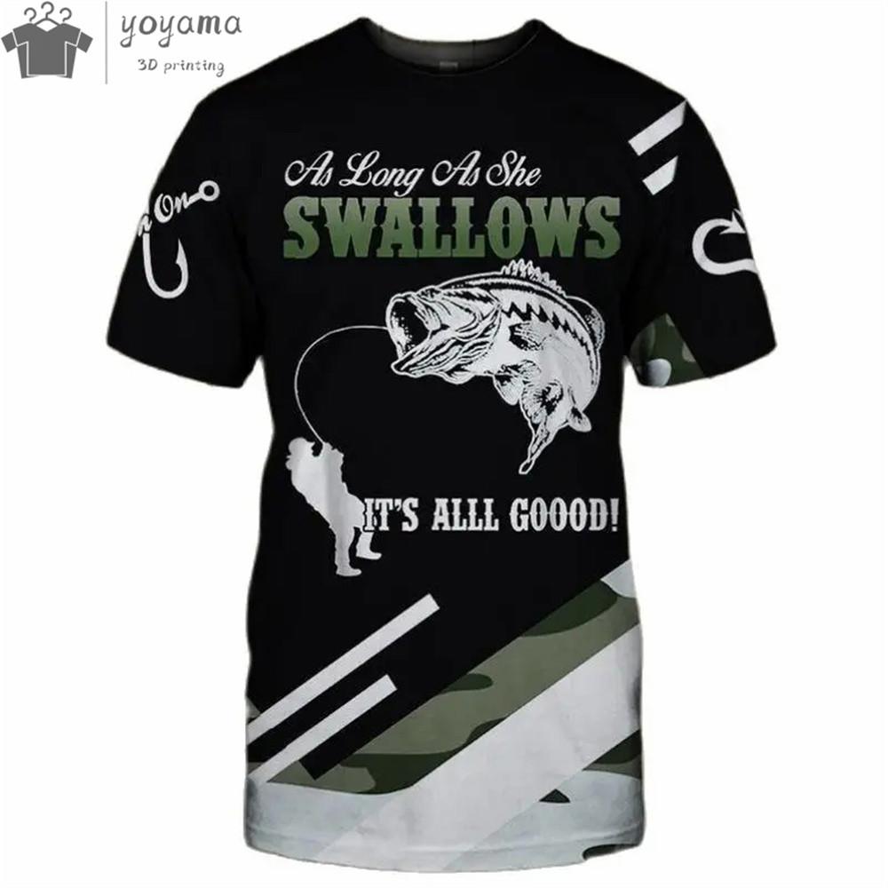 Sommer Herren T-Shirt 3D Wels Gedruckt Kurzarm Outdoor Angeln Trainingsanzüge Mode Lässig O-Ausschnitt Oberteile Übergroßes T-Shirt