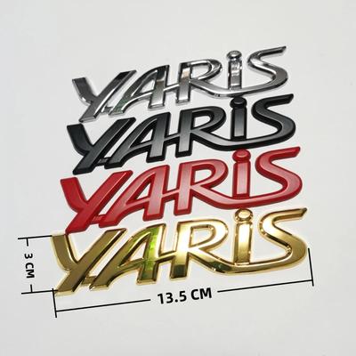 3D Metal Yaris Logo Emblem Badge Matte Black Chrome Plated Trunk Letter Sticker For Yaris Car Exterior Decor Accessories