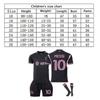 Miami Messi Kinder Sportbekleidungsset Polyester Schwarz Kurzarm Shorts Fußball Trainingsset
