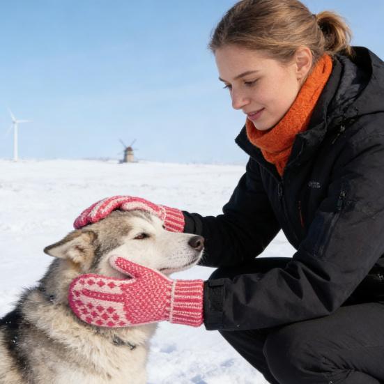Rękawiczki Naughty List Zimowe Ciepłe Przytulne Dzianinowe Rękawiczki z Ukrytym Nastawieniem Zabawne