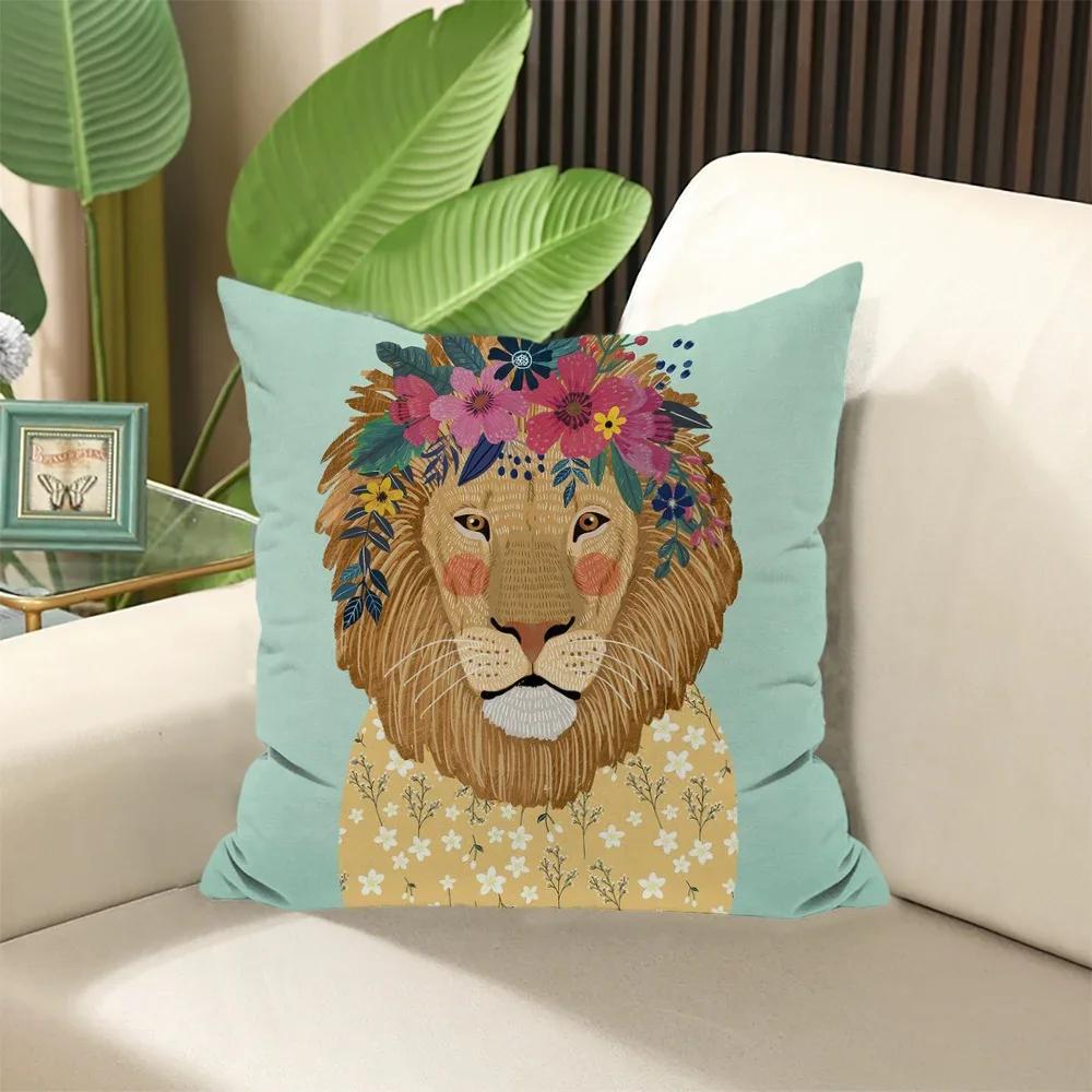 Pillow for Sleep Floral Friends Animal Cushion Cover Stuffed Cushions Decorative Pillows Sofa Cases Elegant Room Covers