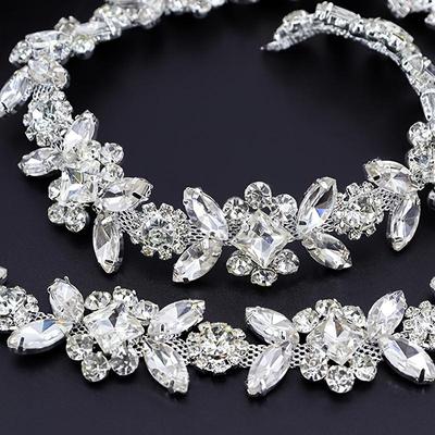 1pc Crystal Rhinestone Chain, 1.02in Wide, Sparkling DIY Trim, Decorative Diamond Shoulder Strap, Fashion Accessories For Hats, Bags, And Apparel