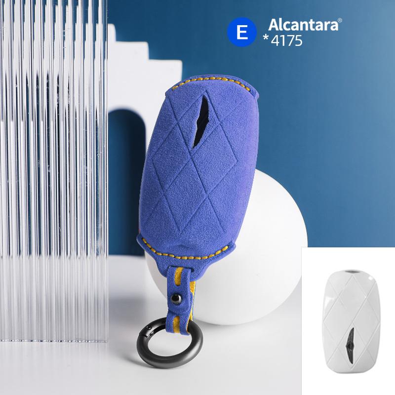 Car Key Case Cover Holder Key Buckle Alcantara Suede For For Genesis Gv60 Gv90 G90 Keychain Accessories