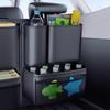 Premium PU Leather Car Seat Back Storage Bag Car Interior Goods Organizer SUV Trunk Storage Bag with Mesh Pouch