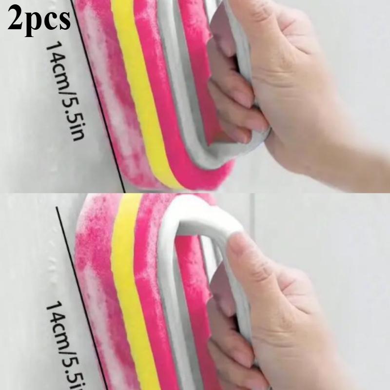 Household Cleaning Brush with Handle Dish Soap Bathroom Kitchen Tub Thicken Scrubbing Sponge Wipe Durable Tools Accessories Home