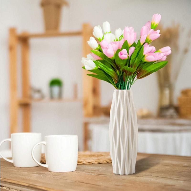 Moderne Vase Hvit Rosa Blå Plast Vase Blomsterkurv Blomsterkrukke Nordisk bohemsk stil Hjemmeinnredning Ornament Blomsteroppsats