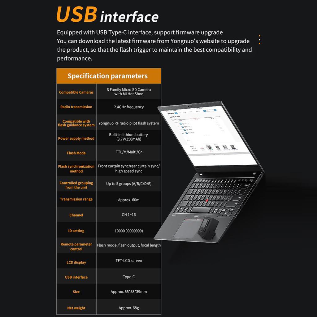 YONGNUO YN32-TX TTL Wireless Flash Trigger 2.4G Flash Transmitter Built-in Battery Multiple Flash