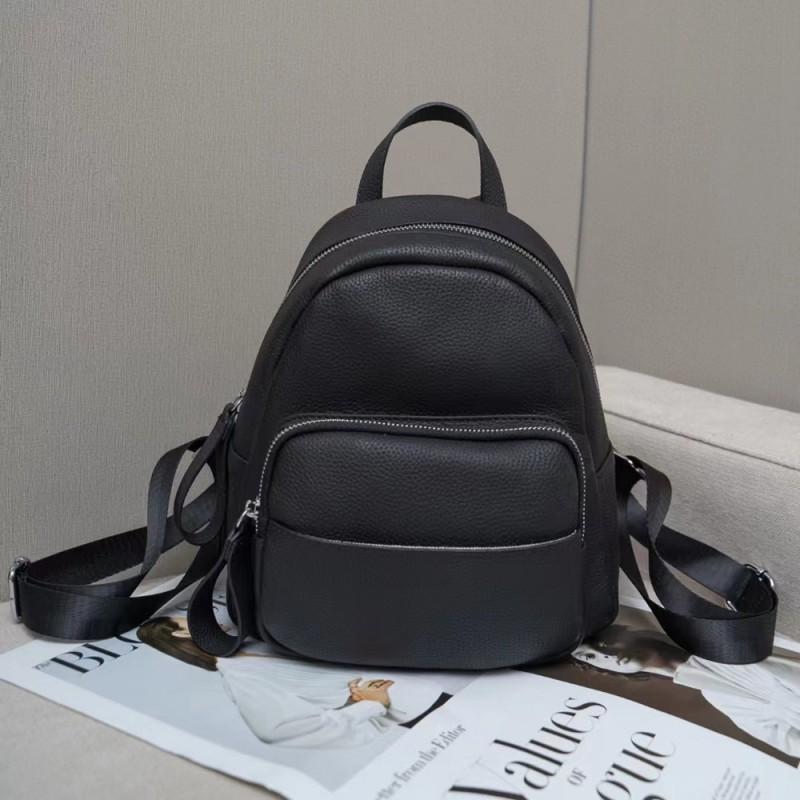 

Fashionable Women s Backpack Border Genuine Leather Bag First-layer Cowhide Schoolbag School Season 79712 чорний