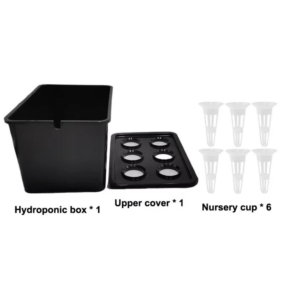 6 Holes Hydroponic Grower Kit Self Watering Nursery Pots Soil-Free Planting Box  Vegetable Growing