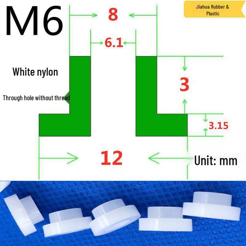 T-förmige Nylon-Dichtungsscheibe M3-M35 Gewinde Isolierabstandshalter
